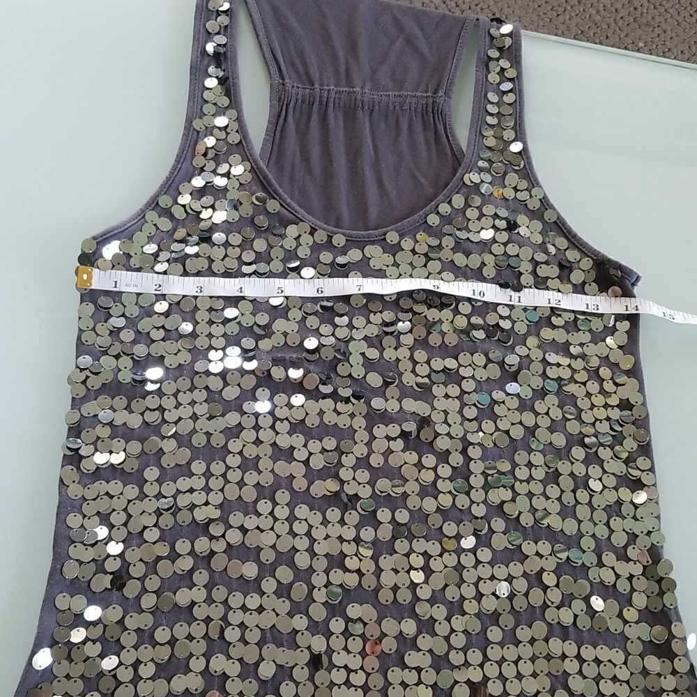 Kira Retro 70's Disco Y2K Mermaid Sequin Racerback Tank Top Size Medium - Picture 4 of 5